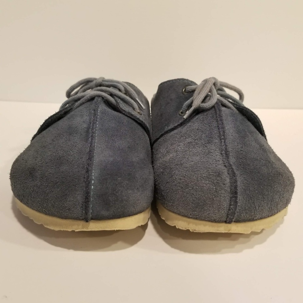 Birkenstock Birki's Mules Shoes Womens Size 9 Blue Suede Slip On Clog Lace Up - Picture 2 of 12